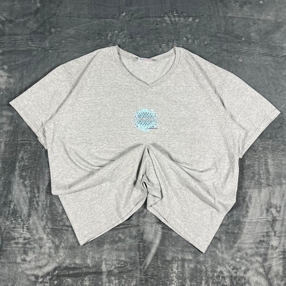 Y2K Reebok Grey Graphic T-Shirt - no size tag (XL)